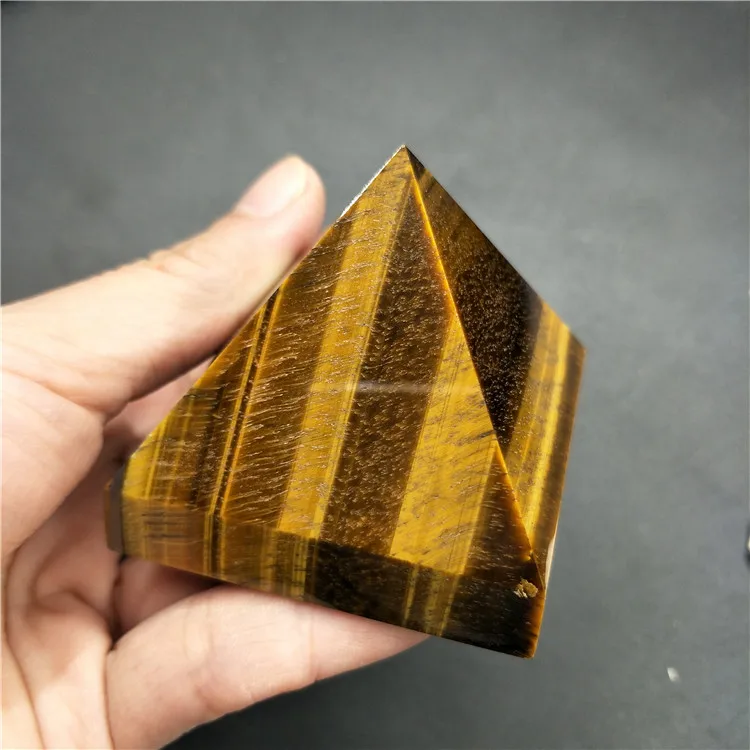 Натуральный яркий цветной полированный цвет тигровый глаз Кристалл Пирамида