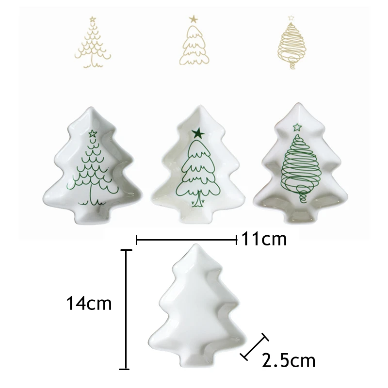 Набор из 4 обеденных тарелок на рождественскую елку керамические тарелки для