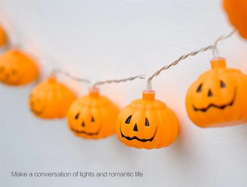 1 шт./лот украшения на Хэллоуин Pumkin светодиодный светильник струнная вилка батарея ночной Светильник принадлежности для фестиваля DIY светильник s для бара Dec орнамент