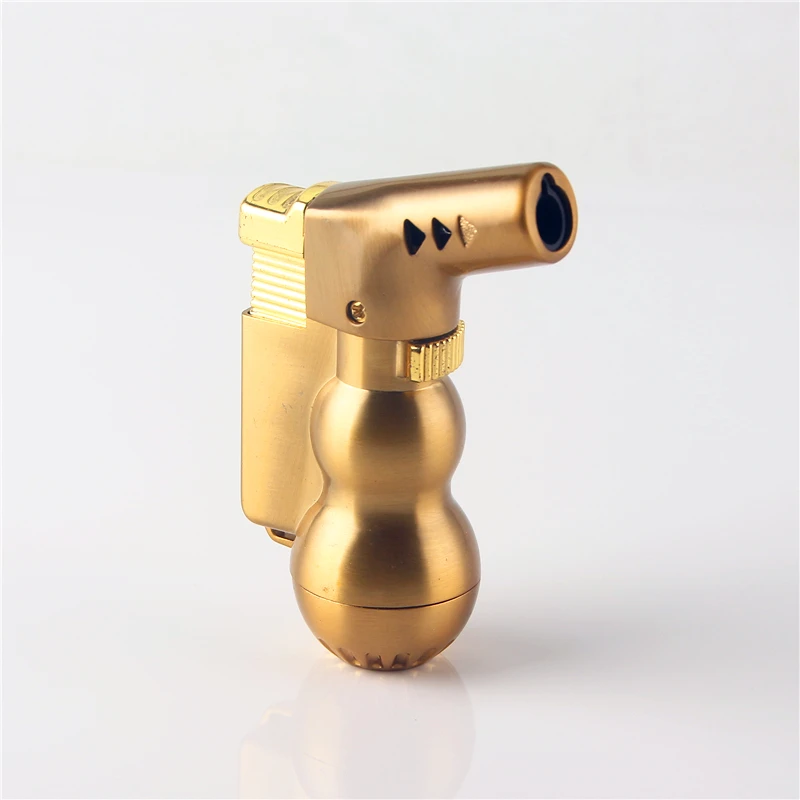 Cigarette Accessories Elbow nozzle Butane gas windproof metal lighters New style Gourd shape Big firepower torch cigar lighter | Дом и сад