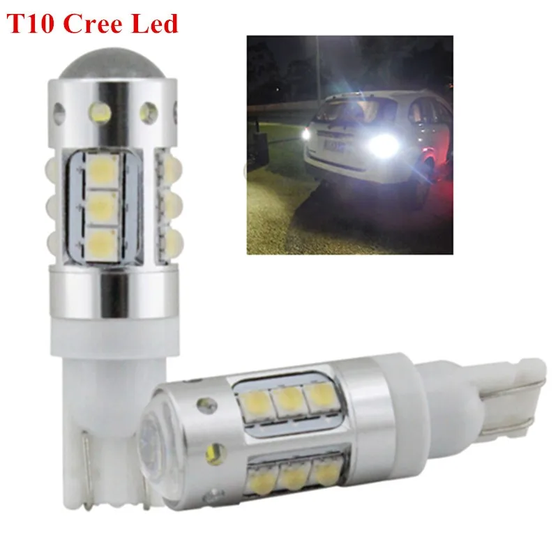 

2Pcs LAMPADA T10 Con 16 LED CREE Chips Led 80W 1600LM CANBUS For Audi