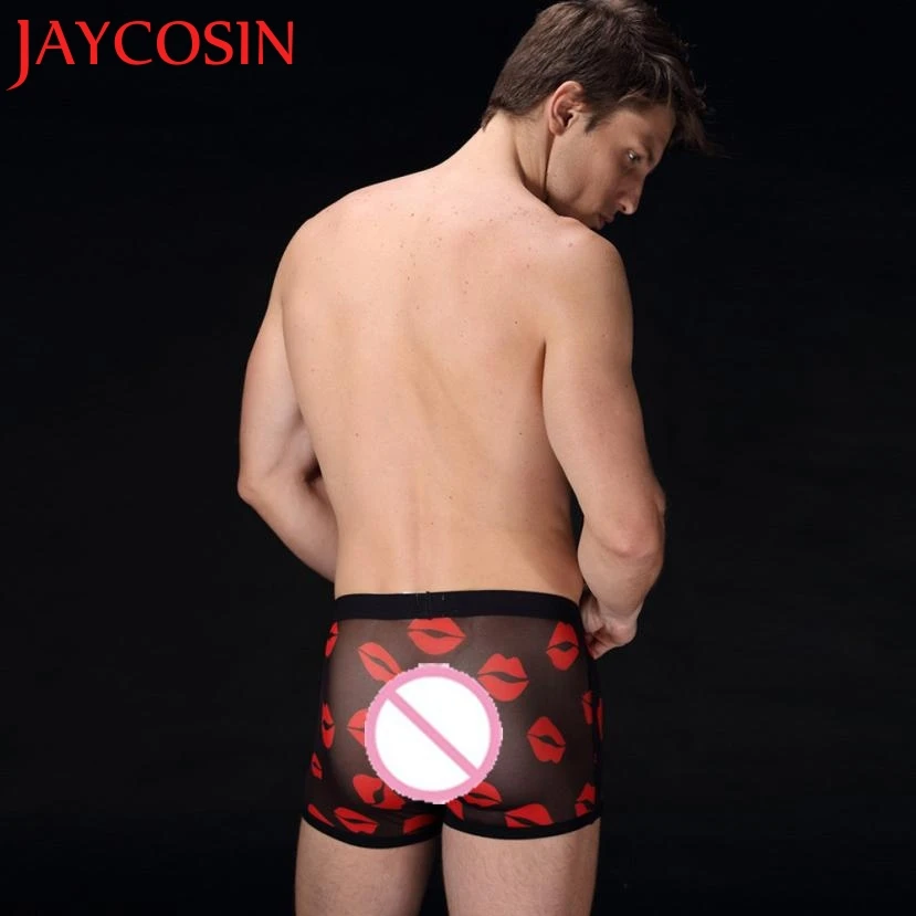 JAYCOSIN Новинка 2018 мужское сексуальное прозрачное нижнее белье с принтом губ