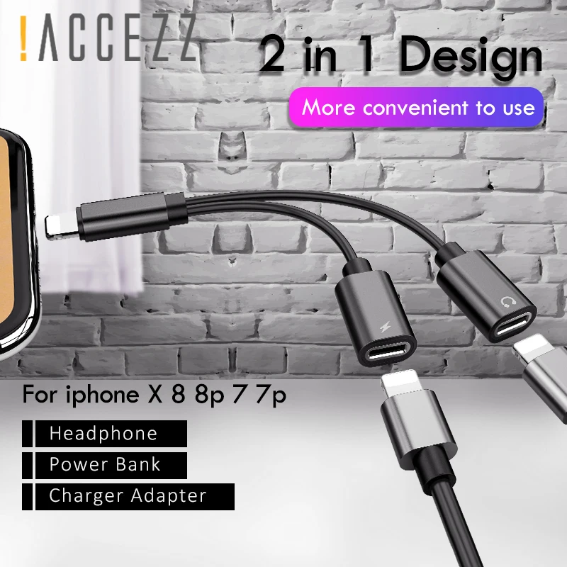 ! ACCEZZ двойное освещение вызова зарядки адаптер для iphone 7 8 Plus X IOS 10 11 Телефон