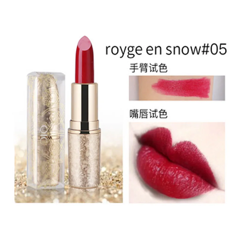 QIC metallic lipstick pencil waterproof long lasting gold red shimmer lip balm batom nude velvet matte tattoo Q907 |