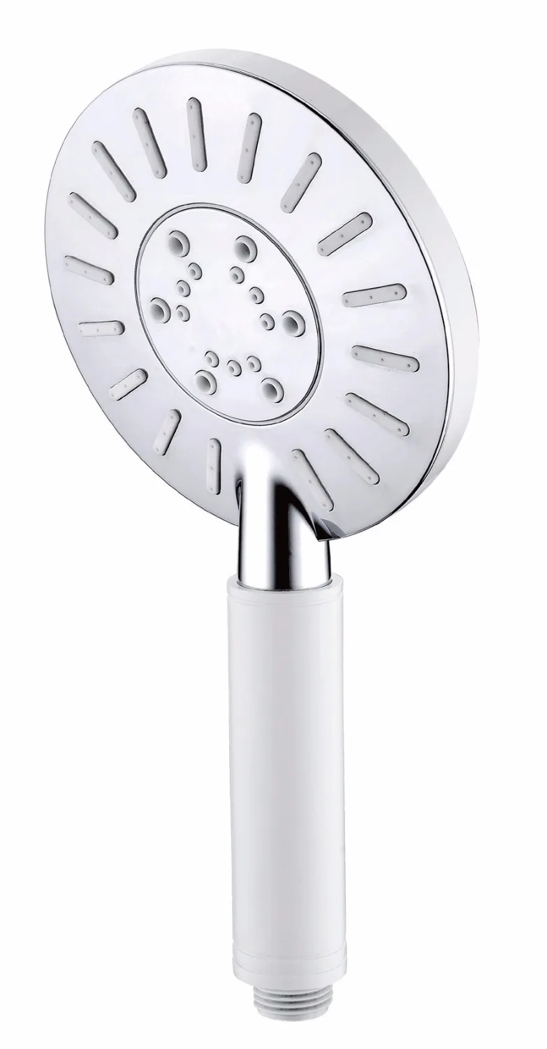 

Free Shipping ABS Chrome Black Finish Shower Heads High Pressure Round Hand Hold Shower head for Bathroom Bath