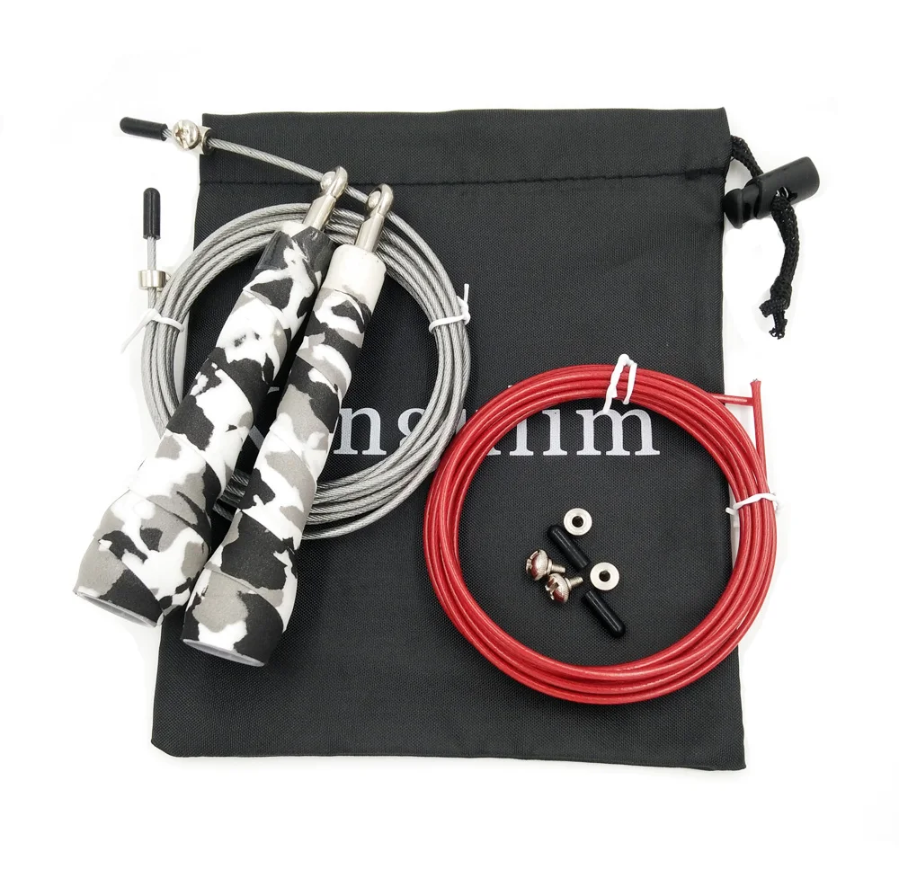 Пот противоскользящая ручка камуфляжная подшипник вес Скакалка Регулируемая