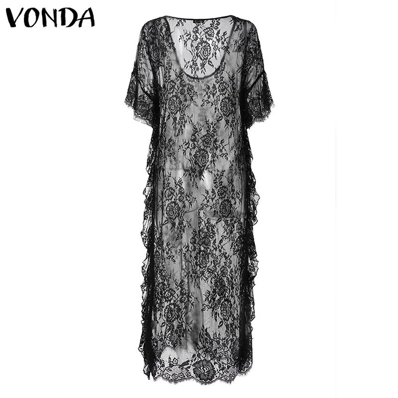 Женское богемное платье VONDA белое длинное с v образным вырезом и рукавом бабочкой