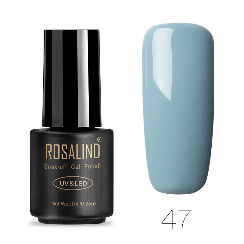 47 ROSALIND Гель-лак для ногтей 7 мл Vernis полуперманентное верхнее покрытие маникюр замачивание уф-белая бутылка Гибридный Гель для лака для ногтей - Цвет: 47