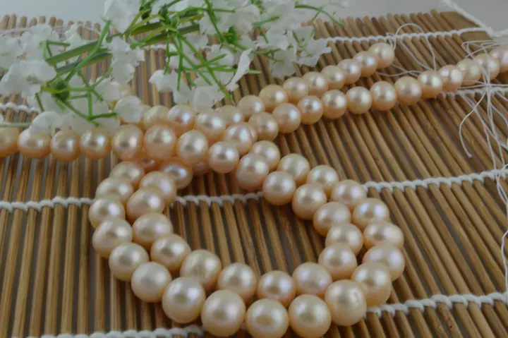 

6~7mm Orange Color Fresh Water Pearl Round Loose Beads for DIY Jewelry 10 strands per Lot Free Shipping