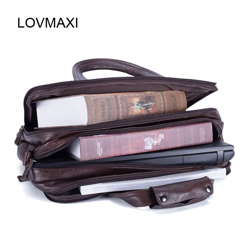 LOVMAXI Мужские портфели из натуральной кожи для мужчин, деловые сумки, повседневные сумки для ноутбука, сумки-мессенджеры, большие дорожные сумки