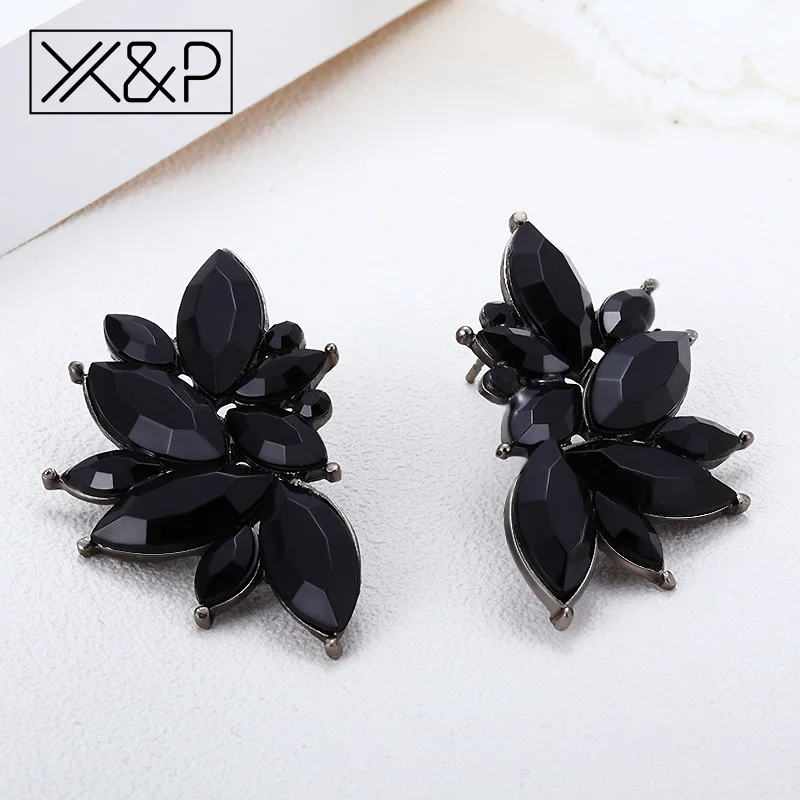 Женские серьги с опаловым камнем X & P модные и элегантные геометрические гвоздики