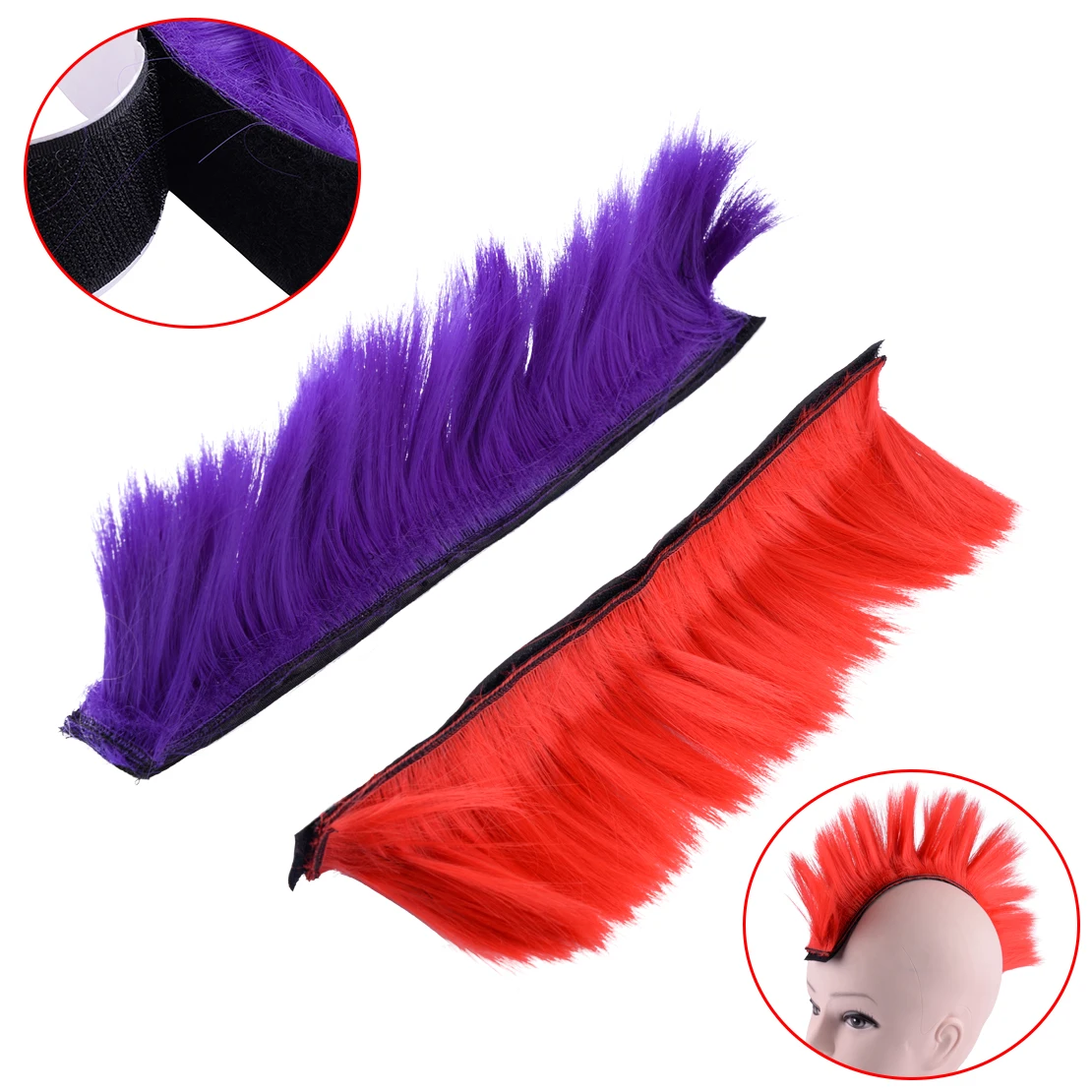 

CITALL New Helmet Fake False Hair Punk Wig For Motorcycle Helmets Ski Snowboard Paintball Red/Purple