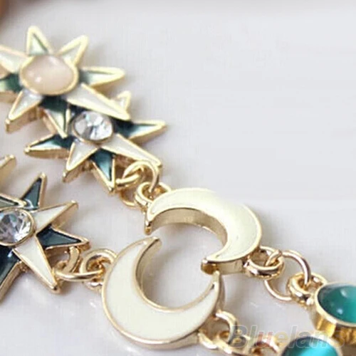 Женская Длинная цепочка с подвеской мистическое украшение в виде Солнца и Луны