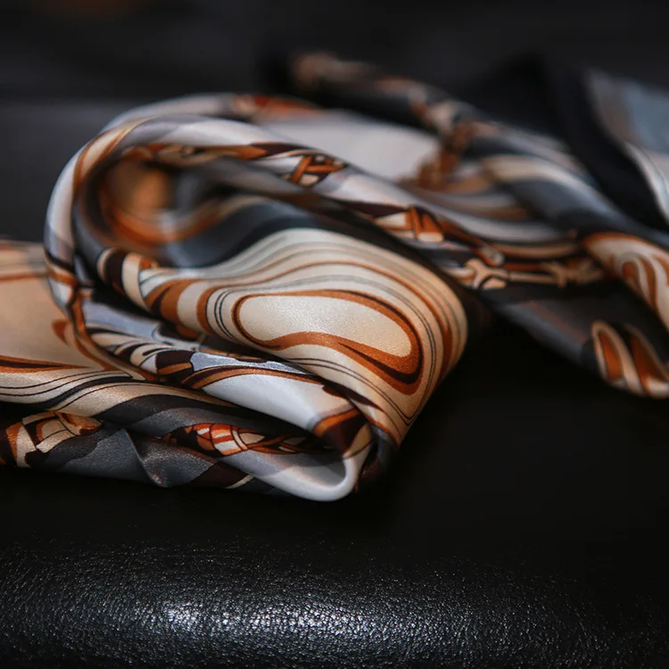 Модный высококачественный шелковый шарф с принтом 100% натуральный | Аксессуары