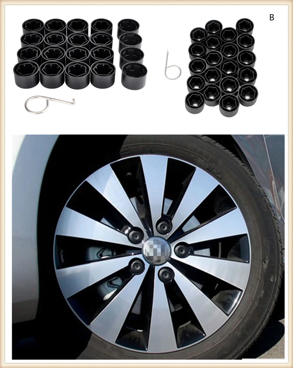 20 шт. гайка для колеса 17 мм колпачок ступицы болт защиты VW volwangen MK7 Golf 7 Skoda Octavia