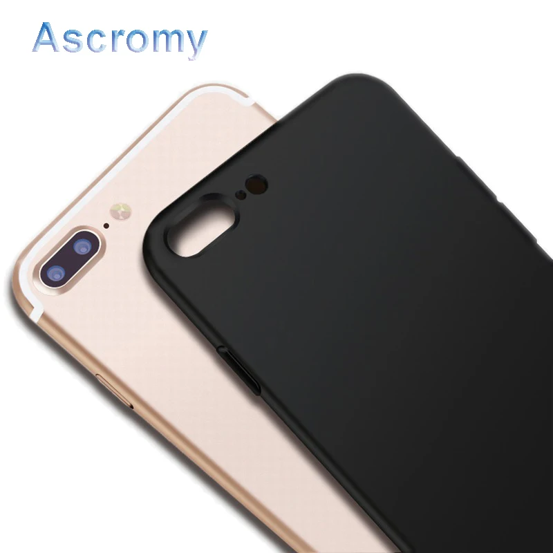 Ascromy Full Cover Soft Matte TPU Case for Apple iPhone 7 6 6S Plus 8 Back Sillicone Silicone Luxury capa Accessories |