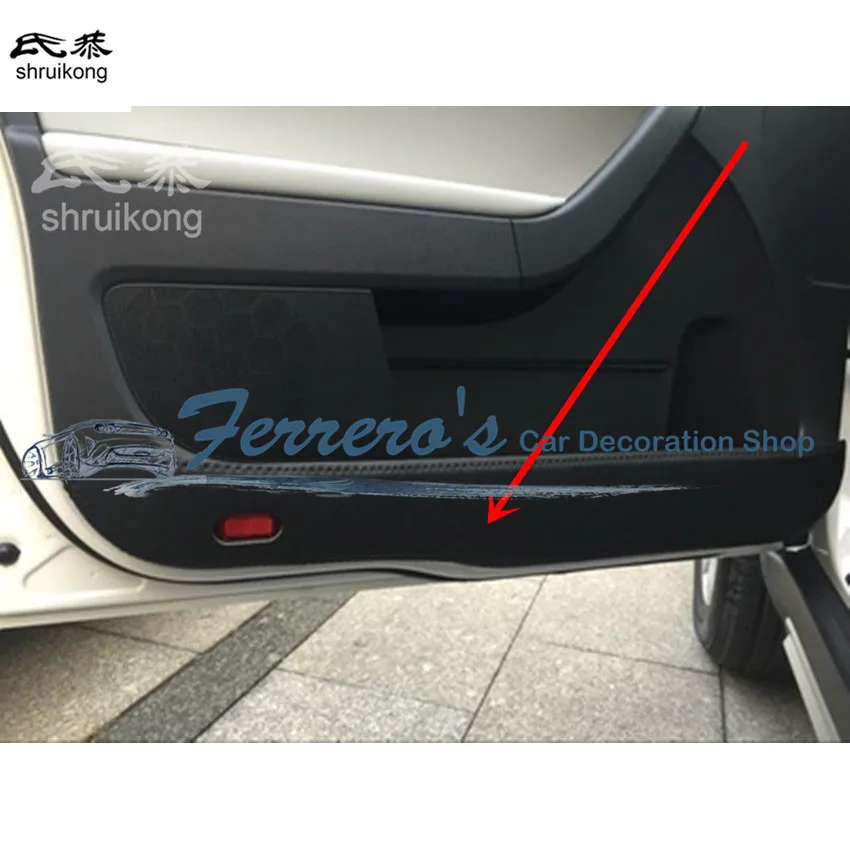 

4 шт./лот для 2014 2015 2016 2017 SKODA YETI автомобильные наклейки из искусственной кожи автомобильные аксессуары защита двери удар крышка