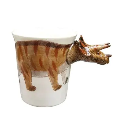Чай кофе кружки керамические 3D мультфильм динозавра молоко кружка home decor ремесел украшения комнаты Юрского периода животных чашки подарок на день рождения - Цвет: C