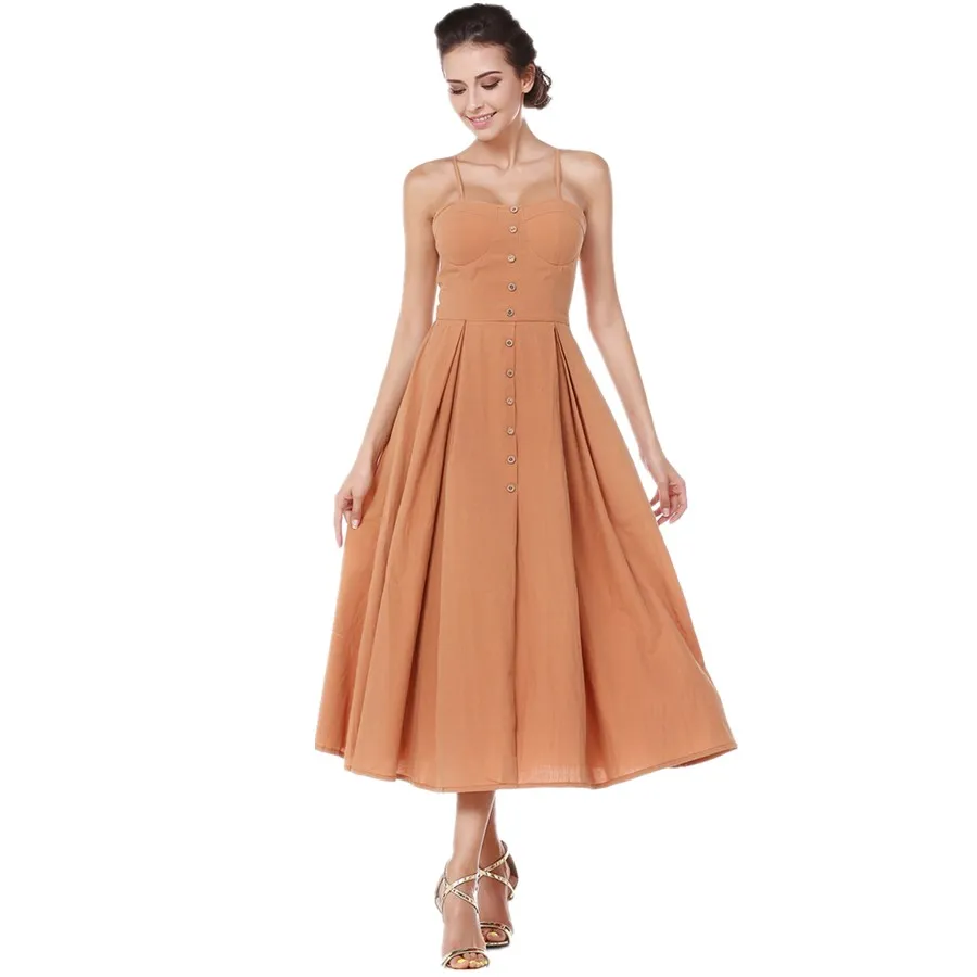 Платье женское длинное без бретелек однобортное тонкое платье во французском