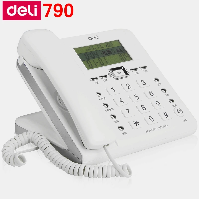 

[ReadStar]Deli 790 проводной телефон для дома и офиса, телефонная сигнализация, Идентификатор вызывающего абонента, дисплей с отображением даты и в...