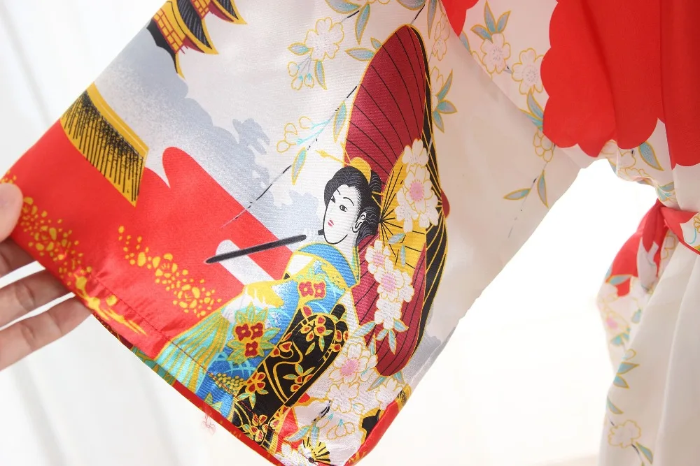 Халат женский атласный с цветочным принтом Шелковый Свадебный длинный