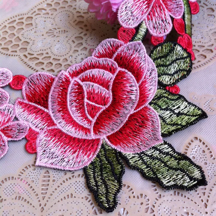 1 шт. воротник с вышивкой в виде Цветка Персика|neckline collar|lace collarlace sewing |