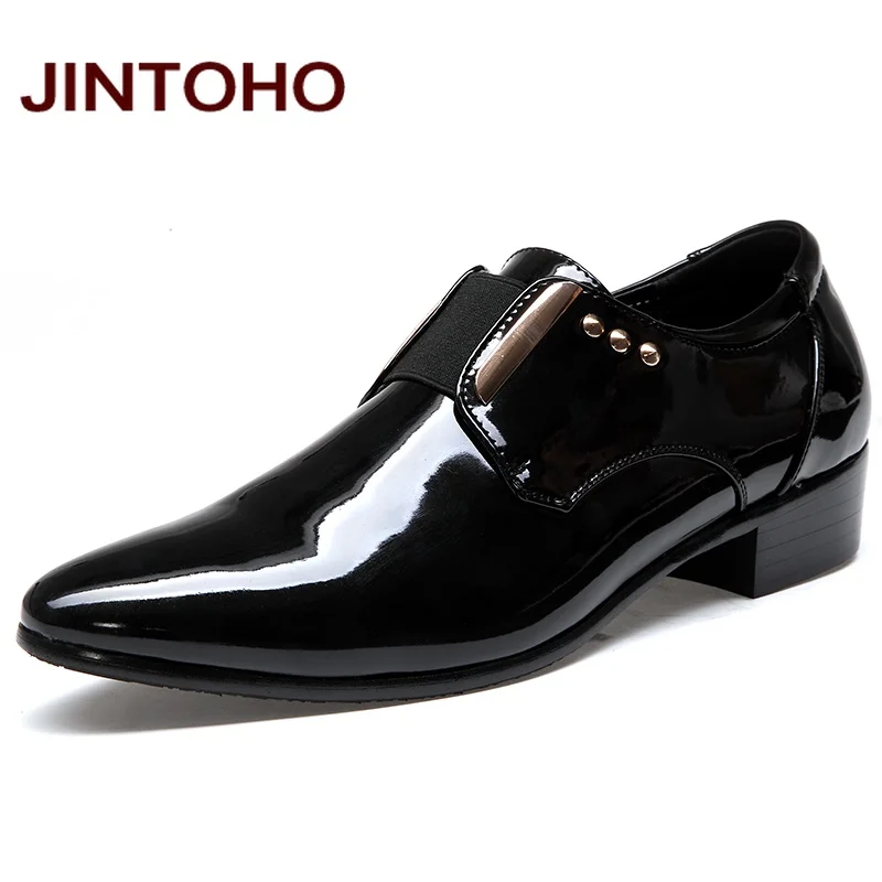 Туфли JINTOHO мужские парадные итальянские кожаные туфли без застежки модные
