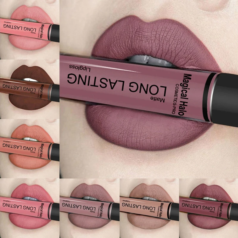 Волшебная жидкая матовая помада Halo Beauty Sexy макияж губ водостойкий блеск для