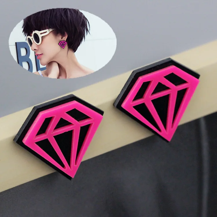 29- FishPeach геометрические красные губы цветы фрукты преувеличенные Длинные акриловые Висячие серьги для женщин панк ночной клуб Pendientes ювелирные изделия - Metal Color: 29-