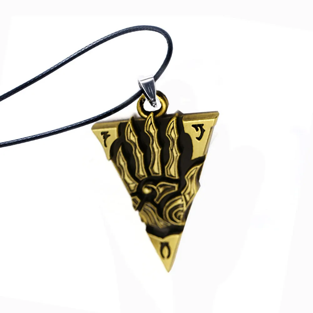 Брелок с надписью «The Elder Scrolls Morrowind», винтажный треугольный брелок с подвеской в виде динозавра, брелок для женщин и мужчин, ювелирное изделие - Цвет: Коричневый