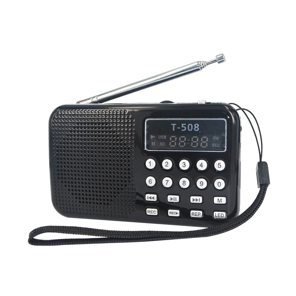 Портативный мини USB динамик Kebidu T508 светодиодный стерео FM радиоприемник TF карта 50