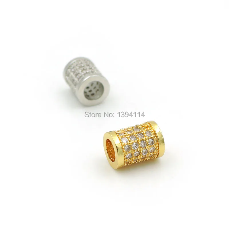 8*7*7 мм микрозакрепка прозрачные CZ трубки бусины подходят для изготовления DIY