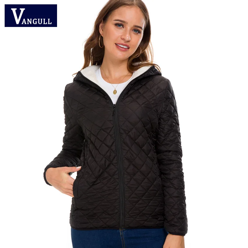 Casual Fashion Solid Women's Clothing winter thick with warm zipper female coat hooded loose long sleeve women basic jacket