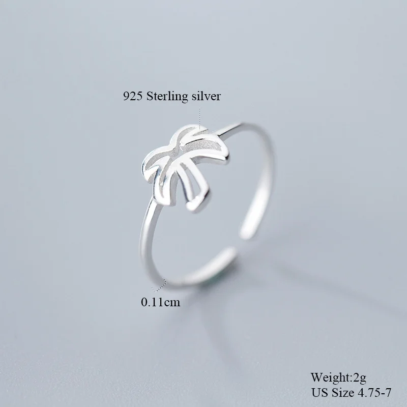 S925 Silver Ring Female Japanese And Korean Style Simple Small Fresh Beautiful Tree Opening Jewelry | Украшения и аксессуары