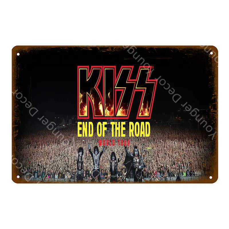 YD6504F Музыка рок винтажные металлические знаки плакат Kiss Band табличка настенные стикеры украшение дома Классическая Роспись Тарелка бар клуб Декор - Цвет: YD6504F