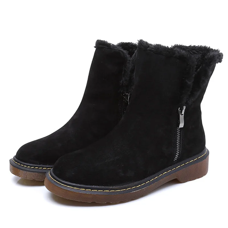Dwayne Women Boots 2018 New Arrival Zipper Winter Fashion Ankle Snow Plush Warm Shoes 35-43 | Обувь