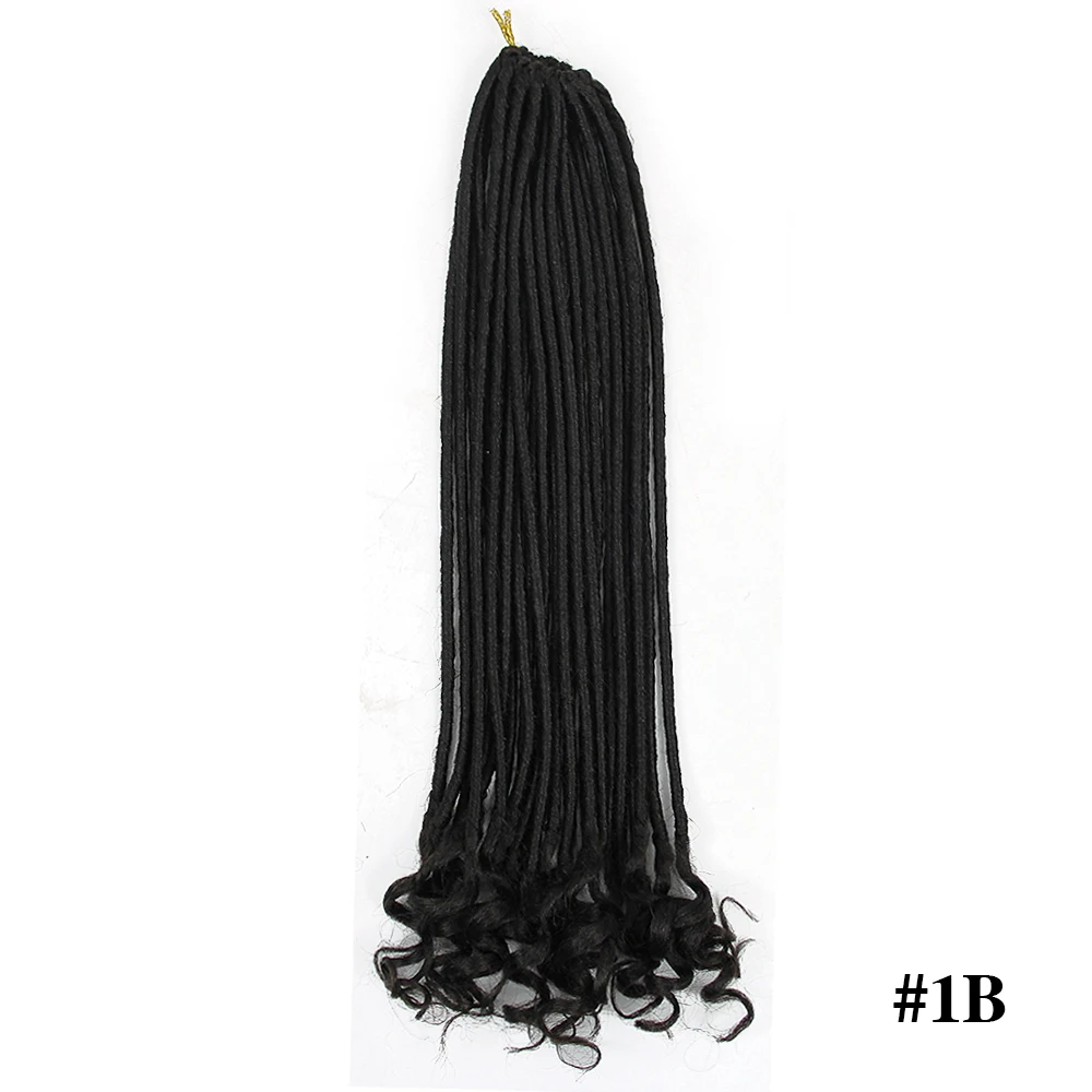 YXCHERISHAIR прямые Faux locs с вьющимися заканчивается волос Синтетические длинные 18 дюймов богиня искусственные локоны в стиле Crochet волос - Цвет: #1