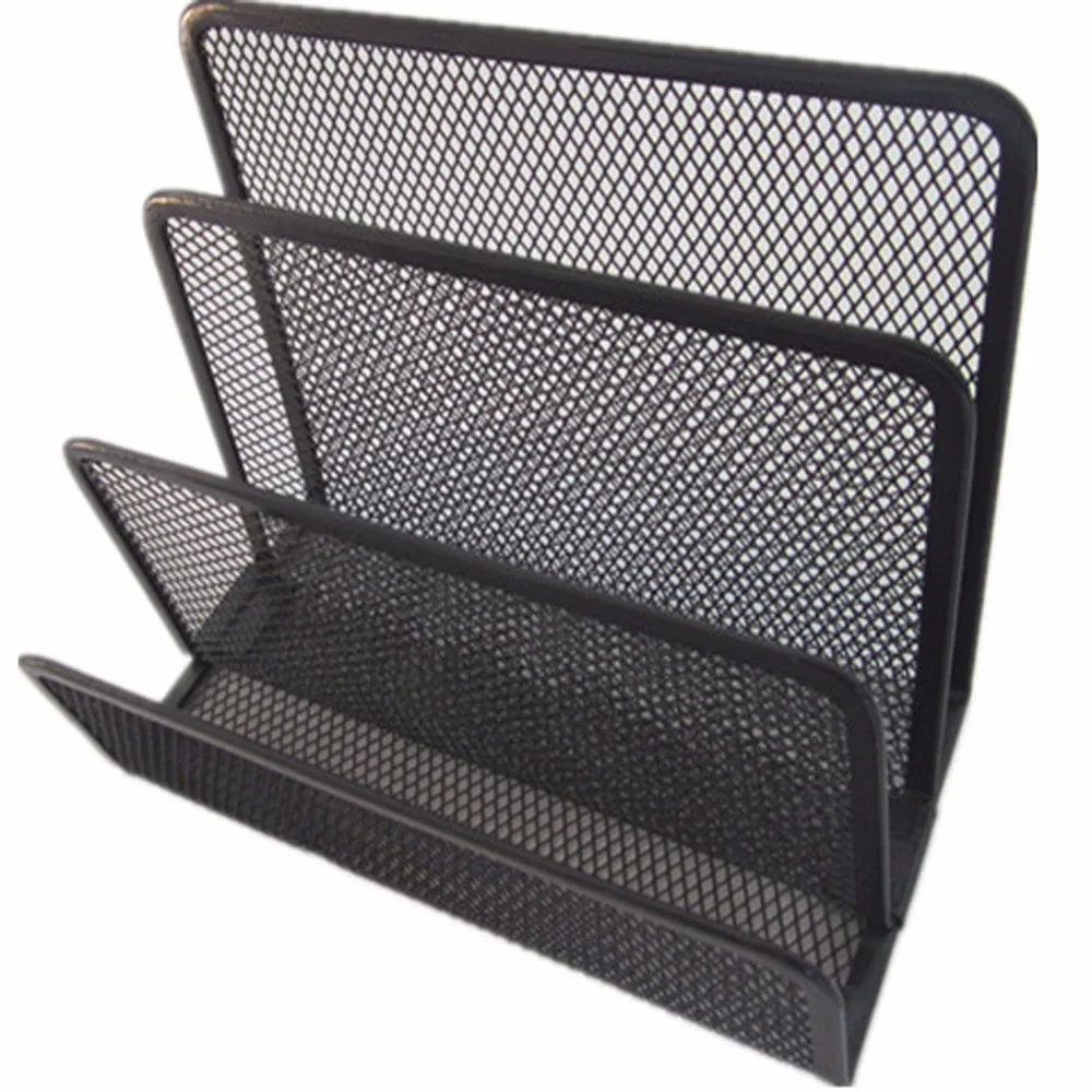 Черная трехслойная Подставка для книг с железной сеткой школьные принадлежности