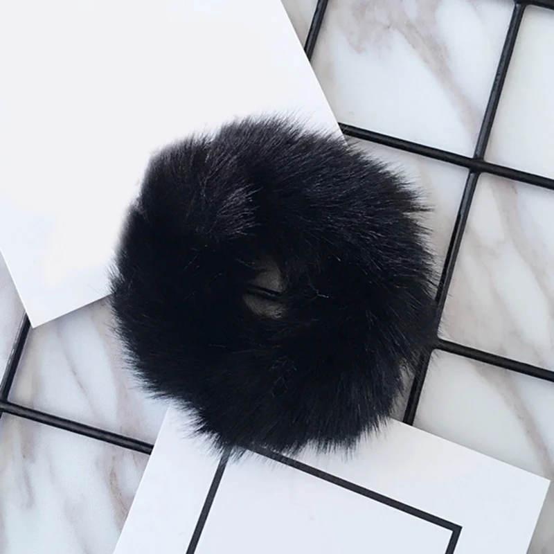 1 шт. пушистые резинки из искусственного меха мягкие эластичные для волос ручной