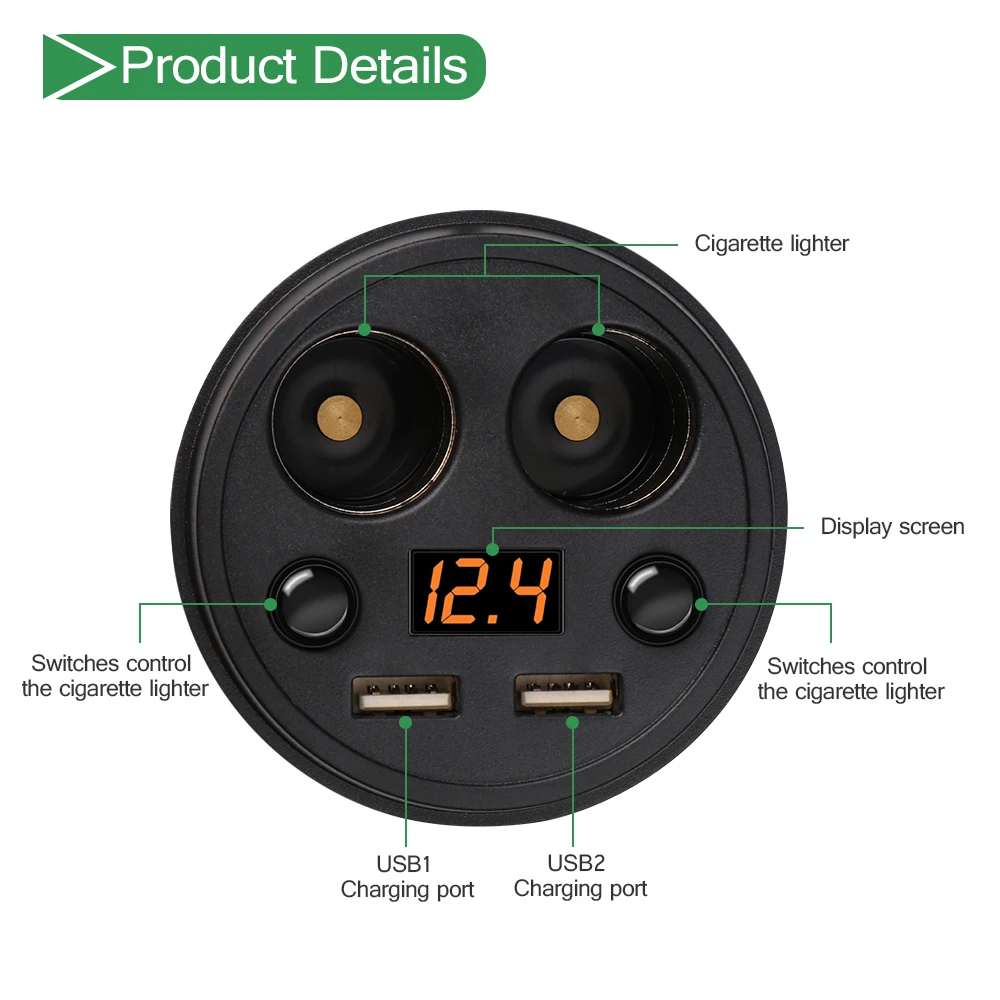Автомобильное зарядное устройство Onever с двумя USB портами 3 1 А|adaptor socket|adaptor usbadaptor