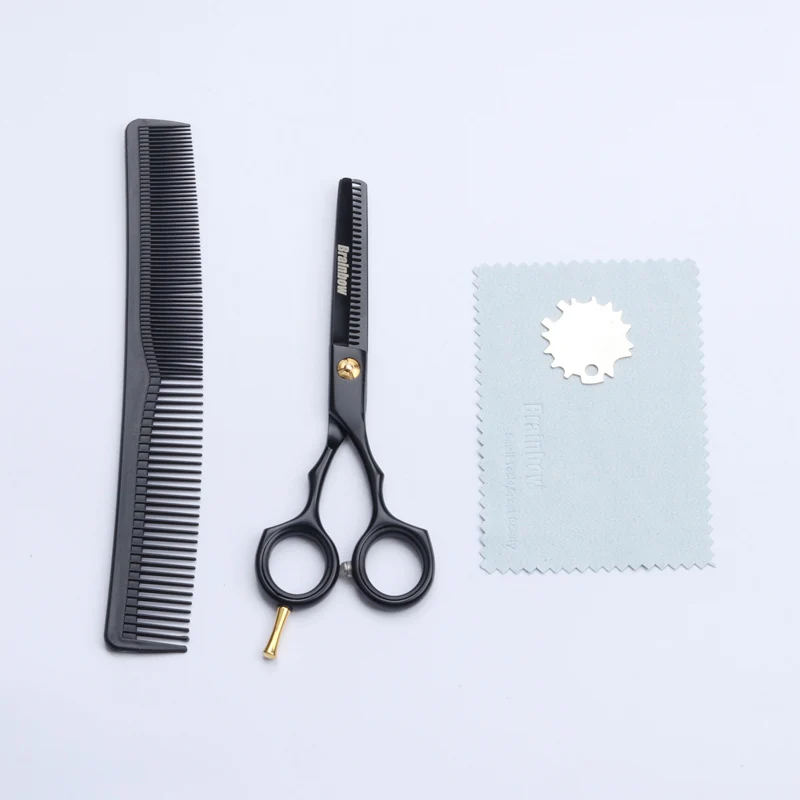 Thin Scissor Brainbow 5,5 'Профессиональные черные японские ножницы для волос режущие филировочные парикмахерские Парикмахерские Ножницы Парикмахерская Стрижка Инструменты для укладки - Цвет: Thin Scissor