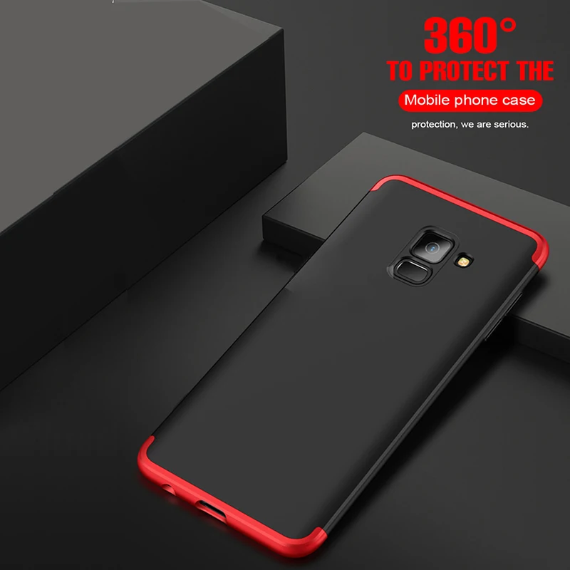Ударопрочный ультратонкий 360 полная Защита для samsung Galaxy A8S A9 Pro 2018 3 в 1 матовый