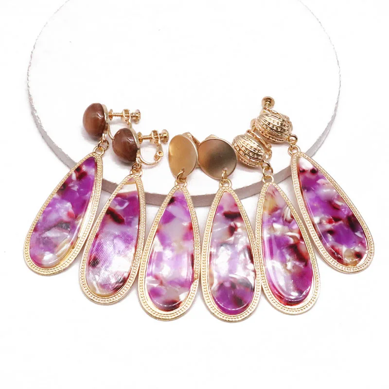 

Hot Pink Teardrop Sweet Clip Earrings For Women Hot Pink Jewelry