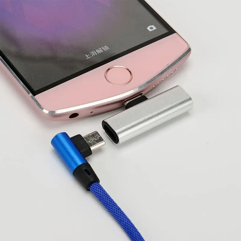 90 градусов 8pin для Lightning+ Micro USB мама к type C Мужской зарядный конвертер соединитель Адаптер для samsung Note 9/8 S9 S8