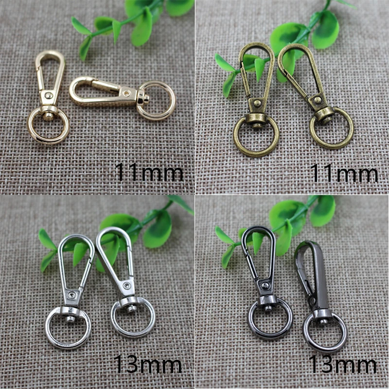 

100PCS /Set Swivel Lobster Clasp Clips Key Gold Silver Bronze Hook Keychain Split Key Ring Findings Clasps For Keychains Making