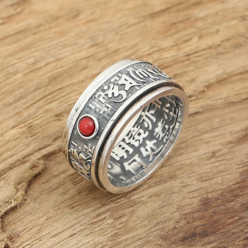 Вращающееся вечерние ЦО для мужчин и женщин из серебра 100% пробы с красным