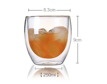 250ml Новинка, термостойкая стеклянная чашка с двойными стенками, 1 шт., креативная пивная кружка, чайные кружки, пивная кофейная чашка, набор, ручная работа, прозрачная посуда для напитков - Цвет: 250ml