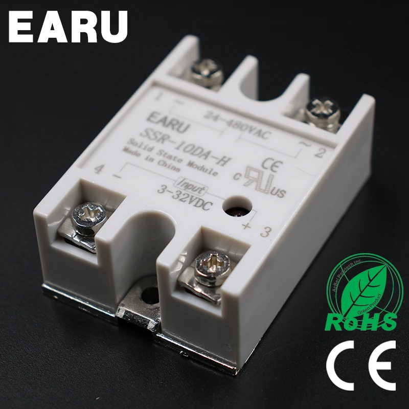 

Твердотельное реле SSR-10DA-H 10A SSR 10DA-H 3-32V DC TO 90-480V AC, регулятор твердотельного сопротивления
