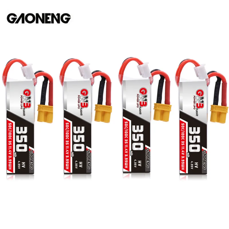 4 шт. Gaoneng GNB 3S 11 1 V 350mAh 50C/100C HV 35 Lipo батарея XT30 разъем для BetaFPV BETA75X RC FPV Cine Whoop Drone|Детали