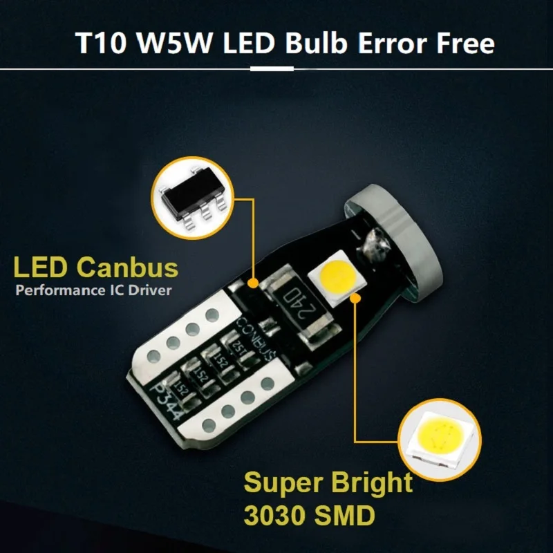 10x W5W T10 194NA 161 558 161B 365 3030 Чипы SMD светодиодный светильник лампы для автомобилей Ford F